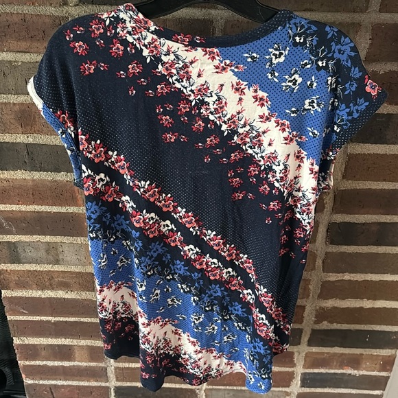 Women’s Maurice’s 24/7 Knot Front Top, Lattice shoulder, Medium, patriotic - Picture 6 of 6